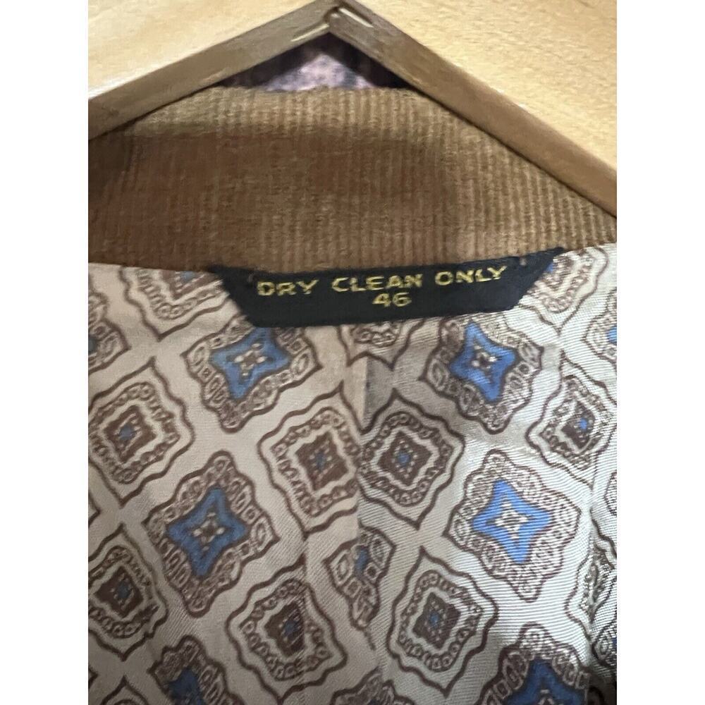Corduroy Men Blazer Sport Coat Jacket Vintage 80s Haggar Sz 46 Brown Suit - Picture 2 of 13